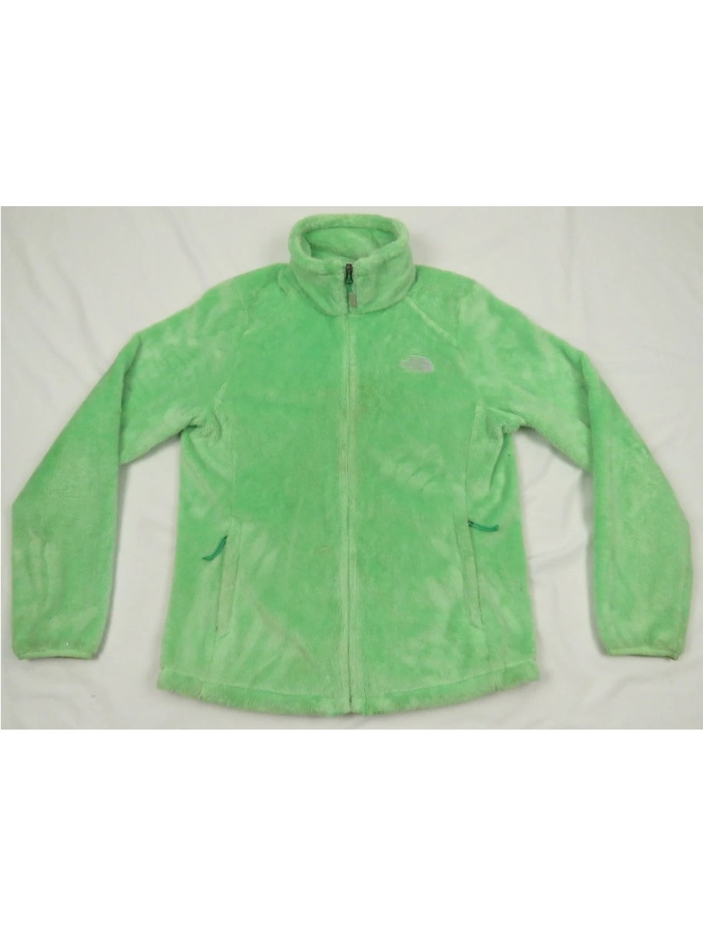 The North Face TNF Osito Fuzzy Fleece Lime Green Womens Full Zip Coat Jacket L